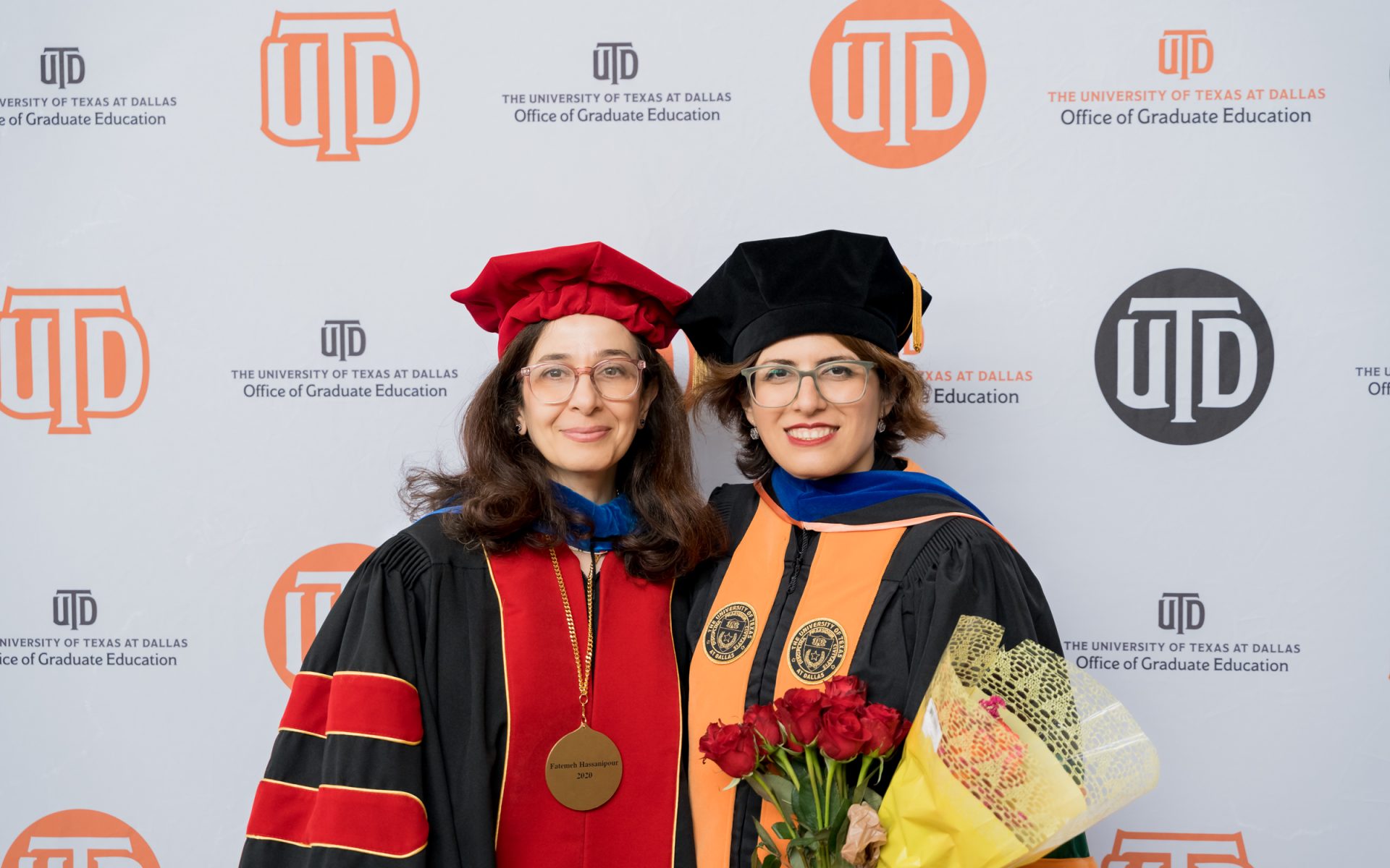Shadi Zaheri PhD’22 has a bright future ahead of her with a position as a computational scientist at the Broad Institute of MIT and Harvard. Zaheri returned to Dallas for the hooding ceremony with her dissertation advisor, Dr. Fatemeh Hassanipour from the Department of Mechanical Engineering.